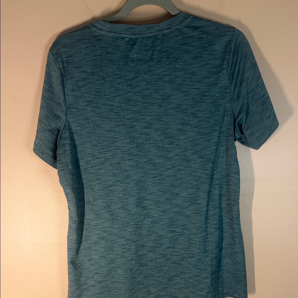 Mondetta Men's Teal Heather Short Sleeve Crew Shirt - Picture 7 of 7